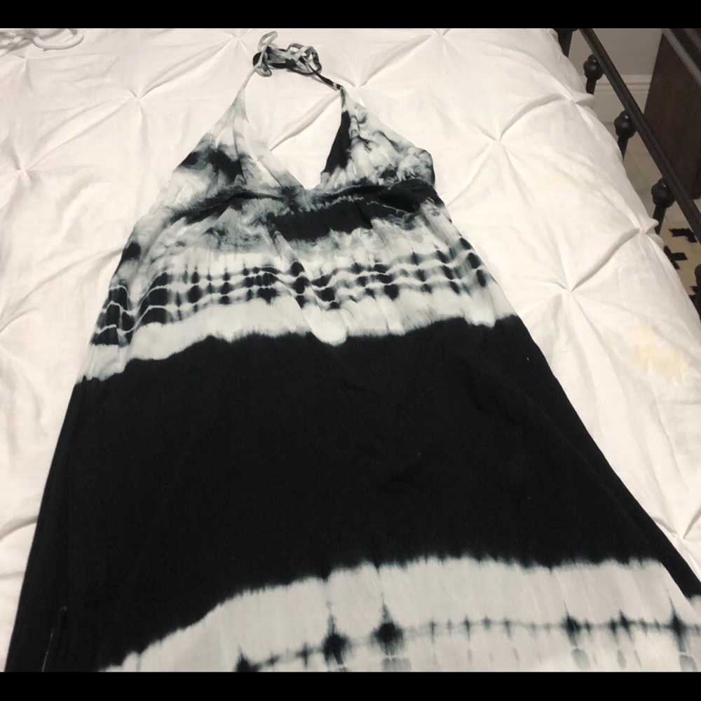 Black and white tie dye dress